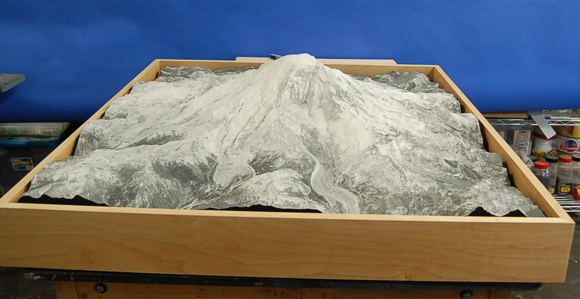 Mount Rainier Terrain physical scale model